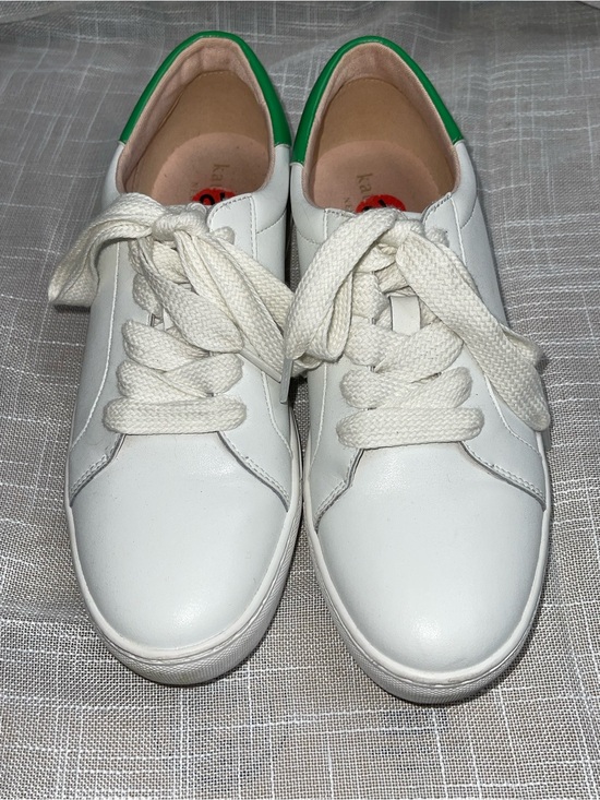 kate spade Shoes - kate spade White Sneakers with Green Heel and Pink Insole Sz 10